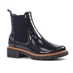 Lunar Womens/Ladies Peace Patent Ankle Boots / Blue